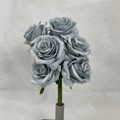 [SE1095-GRY] OPEN ROSE BUNDLE X6 GREY