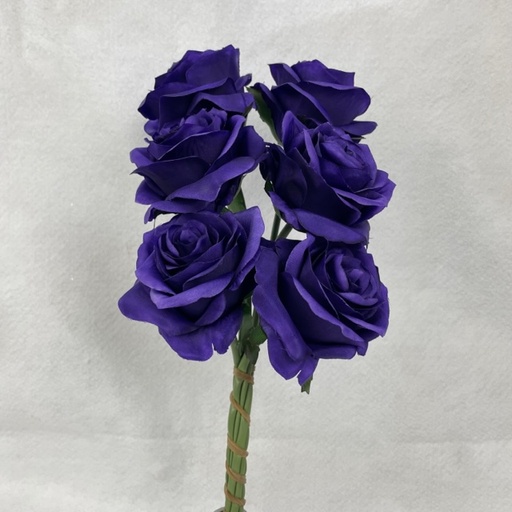 [SE1095-PUR] OPEN ROSE BUNDLE X6 PURPLE
