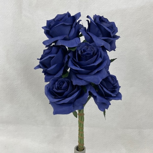[SE1095-NAV] OPEN ROSE BUNDLE X6 NAVY BLUE