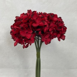 [SE1094-RED] 11&quot; HYDRANGEA BUNDLE X6 RED