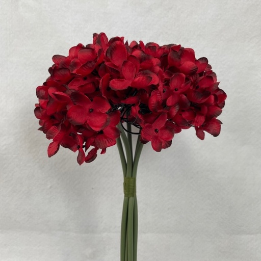 [SE1094-RED] 11" HYDRANGEA BUNDLE X6 RED