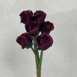 [SE1096-BUR] ROSE BUD BUNDLE X6 BURGUNDY