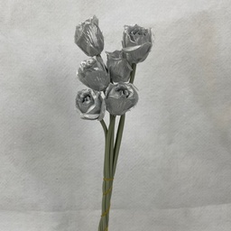 [SE1096-SIL] ROSE BUD BUNDLE X6 SILVER