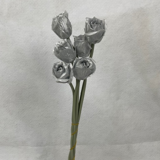 [SE1096-SIL] ROSE BUD BUNDLE X6 SILVER