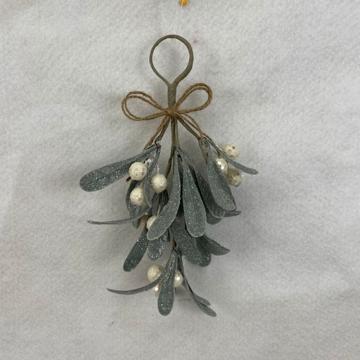 [XL2611] 8" FROSTED MISTLETOE HANGER