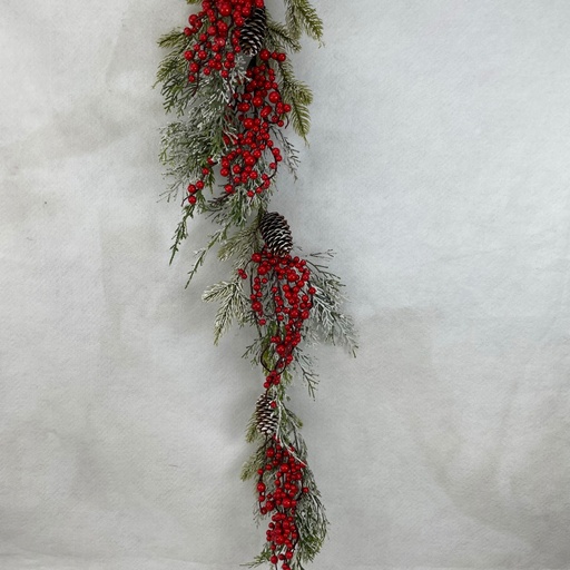[XL2645] 40" MIXED PINE AND RED BERRY GARLAND
