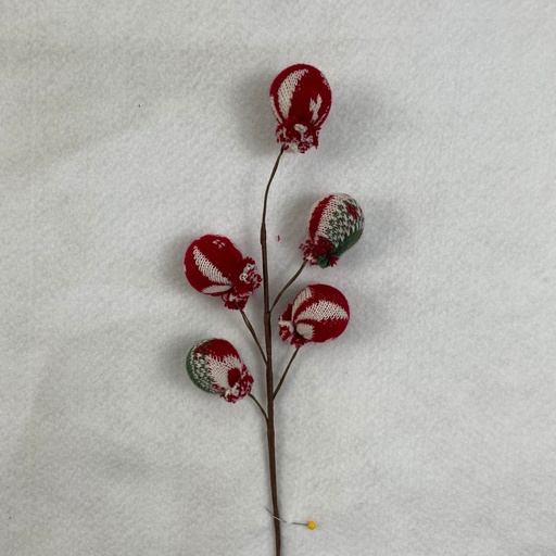 [XL2656-GRD] 12" RED AND GREEN SWEATER BALL PICK