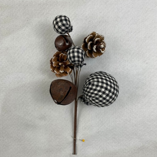 [XL2657] 12" BLACK AND WHITE BALL AND BELL PICK