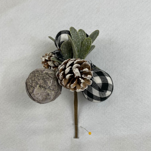 [XL2664] 8" BIRCH BALL  AND MISTLETOE PICK