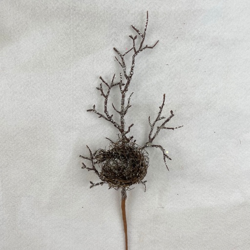 [XA2017] 15" ICY TWIG PICK W/ BIRDS NEST