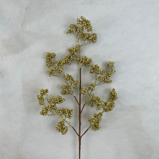 [XA2025-GLD] 30" GLITTERED BERRY SPRAY X5 GOLD