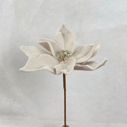 [XA2049-CRM] 13" POINSETTIA PICK GRAY (9"dia)
