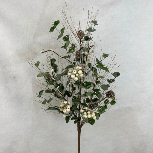 [XA2068] 28" EUCALYPTUS & WHITE BERRY SPRAY