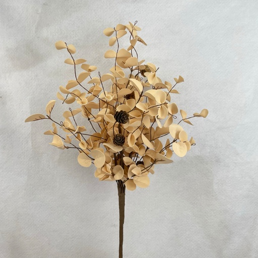 [SAF2001-CRM] 22" EUCALYPTUS BUSH W/CONES CREAM (FOAM)