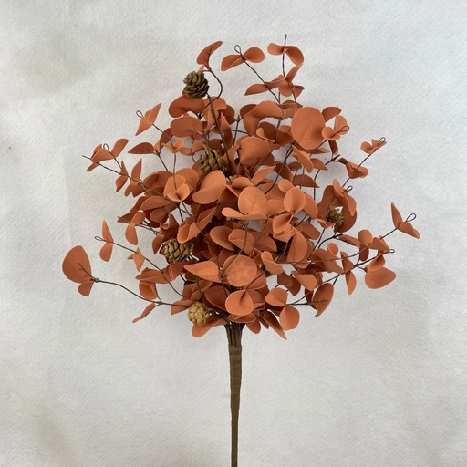 [SAF2001-LTB] 22" EUCALYPTUS BUSH W/CONES LT. BROWN (FOAM)
