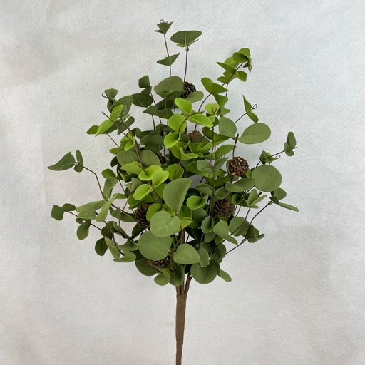 [SAF2001-GRN] 22" EUCALYPTUS BUSH W/CONES GREEN (FOAM)