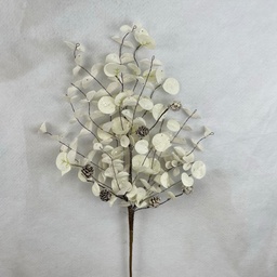 [XA2075] 28&quot; FROSTED WHITE EUCALYPTUS BUSH W/CONES