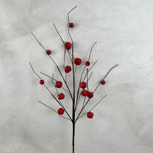 [XA2078-RED] 30" JINGLEBELL TWIG SPRAY RED