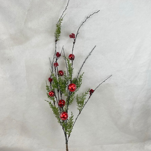 [XA2085] 40" CEDAR/TWIG SPRAY X8 W/BELLS