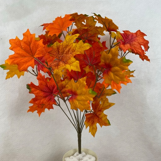 [SBF2318-ROR] 18" MAPLE LEAF BUSH X11 RED/ORANGE