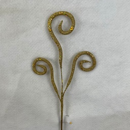 [XB2308-GLD] 14&quot; GOLD GLITTER CURLY SPRAY