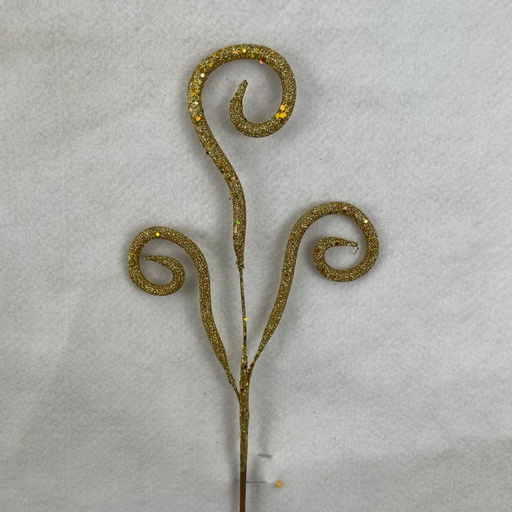 [XB2308-GLD] 14" GOLD GLITTER CURLY SPRAY
