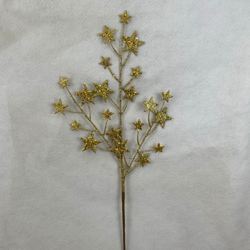 [XB2312-GLD] 22" GLITTERED STAR SPRAY GOLD