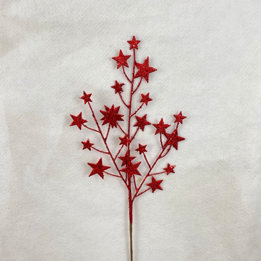 [XB2312-RED] 22" GLITTERED STAR SPRAY RED