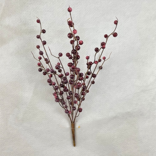 [XB2350-BUR] 16" BERRY SPRAY X7 W/ GLITTER BURGUNDY