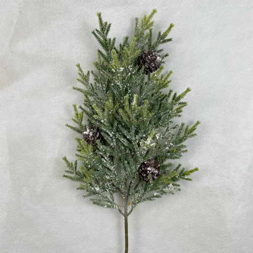 [XB2327] 26" SNOWY CEDAR SPRAY W/ CONES
