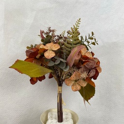 [SBF2341-ORG] 13" HYDRANGEA, BERRY AND EUCALYPTUS BUNDLE  ORANGE