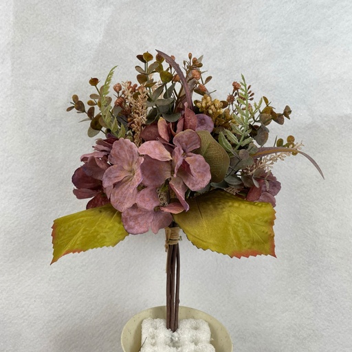 [SBF2341-MAU] 13" HYDRANGEA, BERRY AND EUCALYPTUS BUNDLE MAUVE