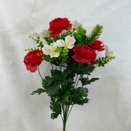 [XE2511] 21" RANUNCULUS/ALSTRO BUSH W/PINE & EUCALYPTUS X14