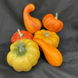 [SHF2804] ASSORTED PUMPKINS 6/BAG ORG/YEL