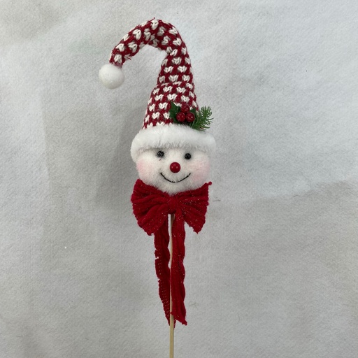 [XH2820] 20" SNOWMAN PICK W/ RED/WHT HAT