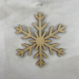 [XH2837-A] 12" WOODEN SNOWFLAKE HANGER SOLID
