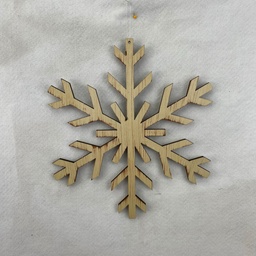 [XH2837-A] 12" WOODEN SNOWFLAKE HANGER SOLID