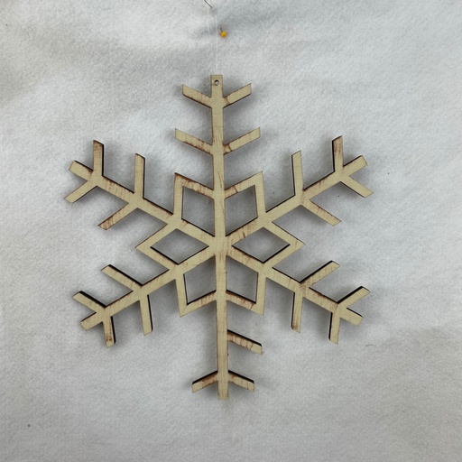 [XH2837-B] 12" WOODEN SNOWFLAKE HANGER CUT OUT