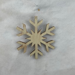 [XH2838-A] 8" WOODEN SNOWFLAKE HANGER SOLID