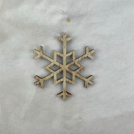 [XH2838-B] 8" WOODEN SNOWFLAKE HANGER CUT OUT 