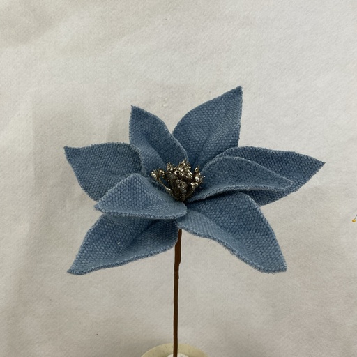 [XA2034-BLU] 14" FELT POINSETTIA PICK 10" dia BLUE