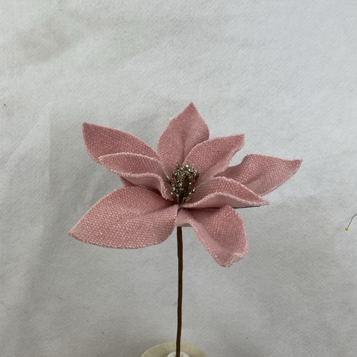 [XA2034-PNK] 14" FELT POINSETTIA PICK 10" dia PINK