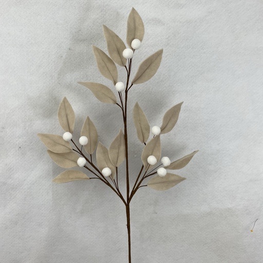 [XA2036] 28" FELT LEAF SPRAY W/BERRIES X3