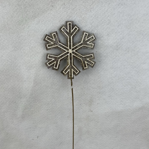 [XA2098] 17.5" BIRCH LOOK SNOWFLAKE PICK 4.5" dia