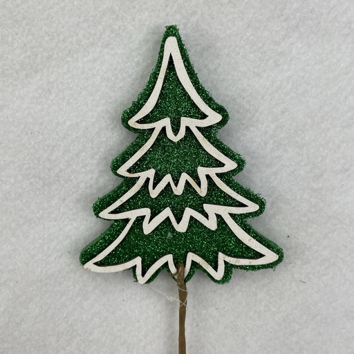 [XA2110-GRN] 18" GLITTER TREE PICK 5" FELT TREE GREEN