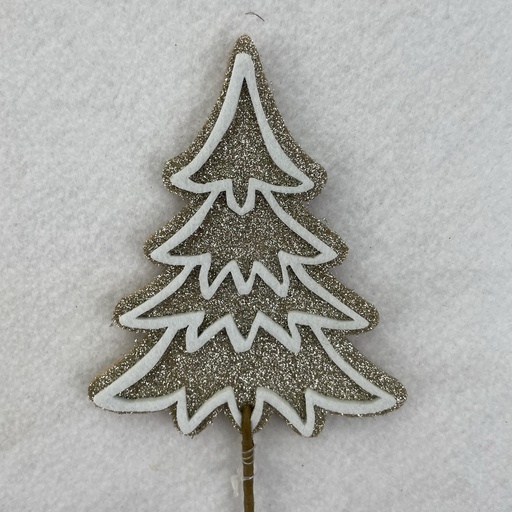 [XA2110-PTN] 18" GLITTER TREE PICK 5" FELT TREE PLATINUM
