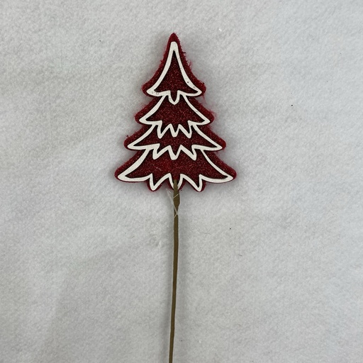 [XA2110-RED] 18" GLITTER TREE PICK 5" FELT TREE RED