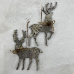 [XA2114] 12" BIRCH LOOK DEER HANGERS SET OF 2 (R&L)