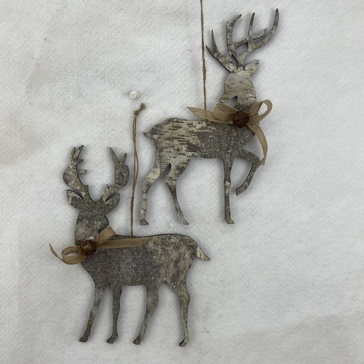 [XA2114] 12" BIRCH LOOK DEER HANGERS SET OF 2 (R&L)