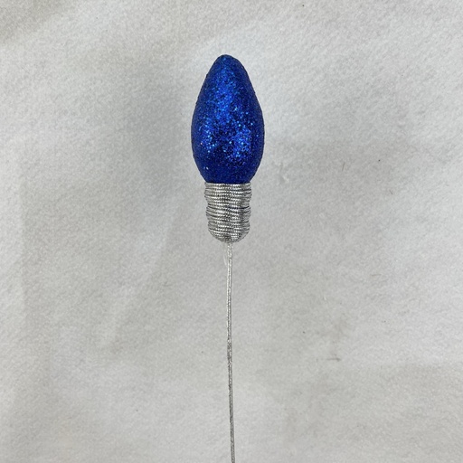 [XA2118-DKB] 18" GLITTER LIGHTBULB PICK 4.5" BULB DARK BLUE